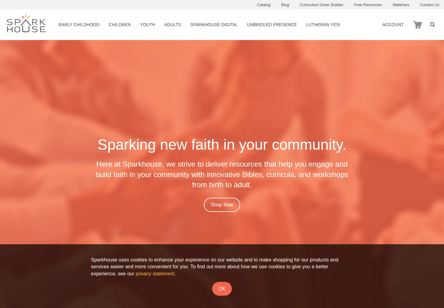 Captured homepage of wearesparkhouse.org in the current scan