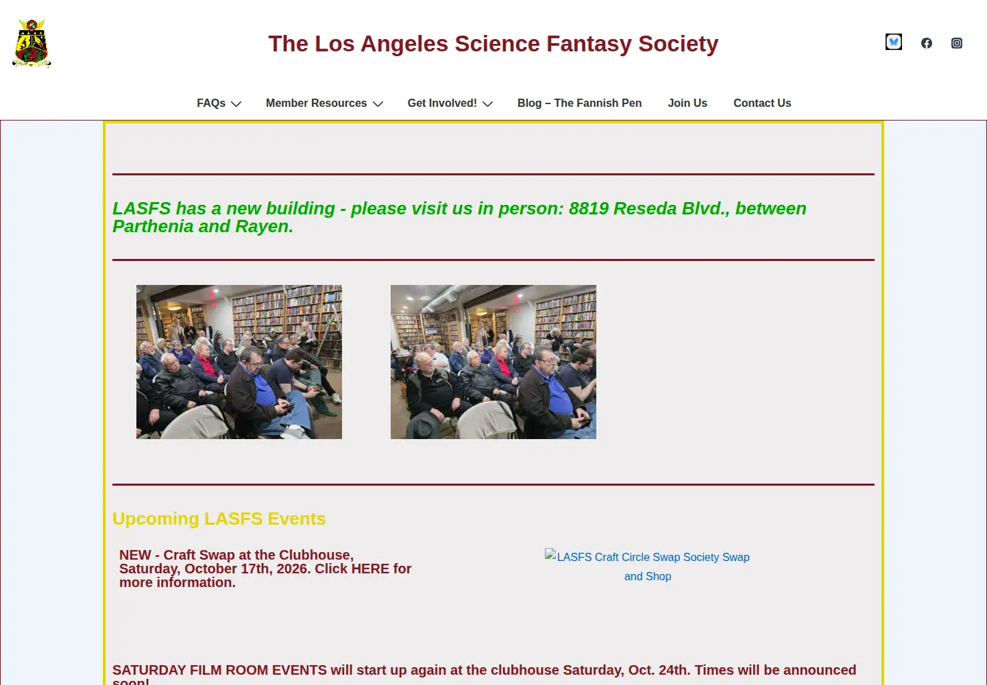 Captured homepage of lasfs.org in the current scan