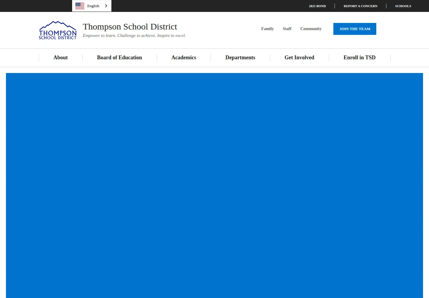 Captured homepage of tsd.org in the current scan