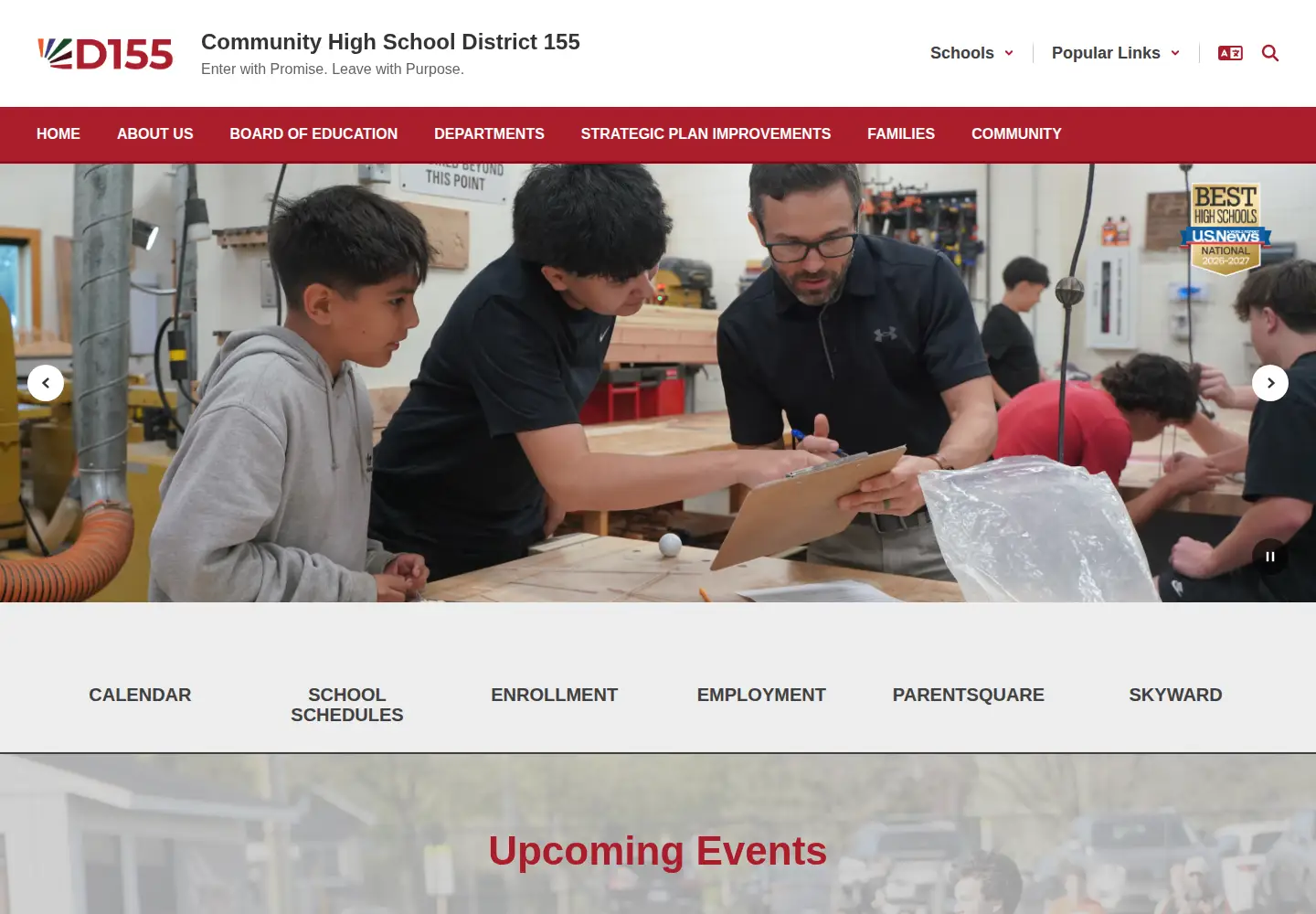 Captured homepage of d155.org in the current scan