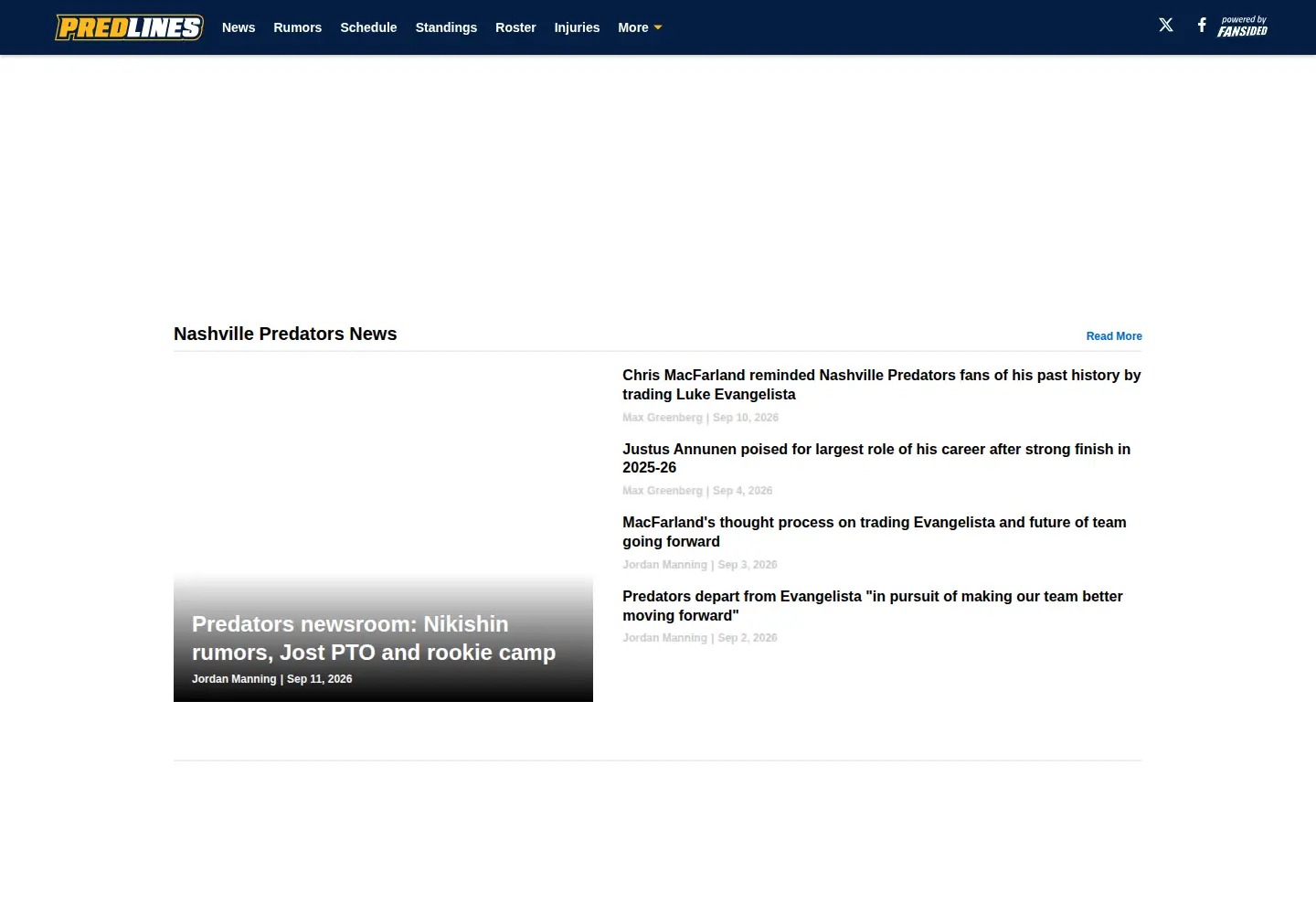 Captured homepage of predlines.com in the current scan