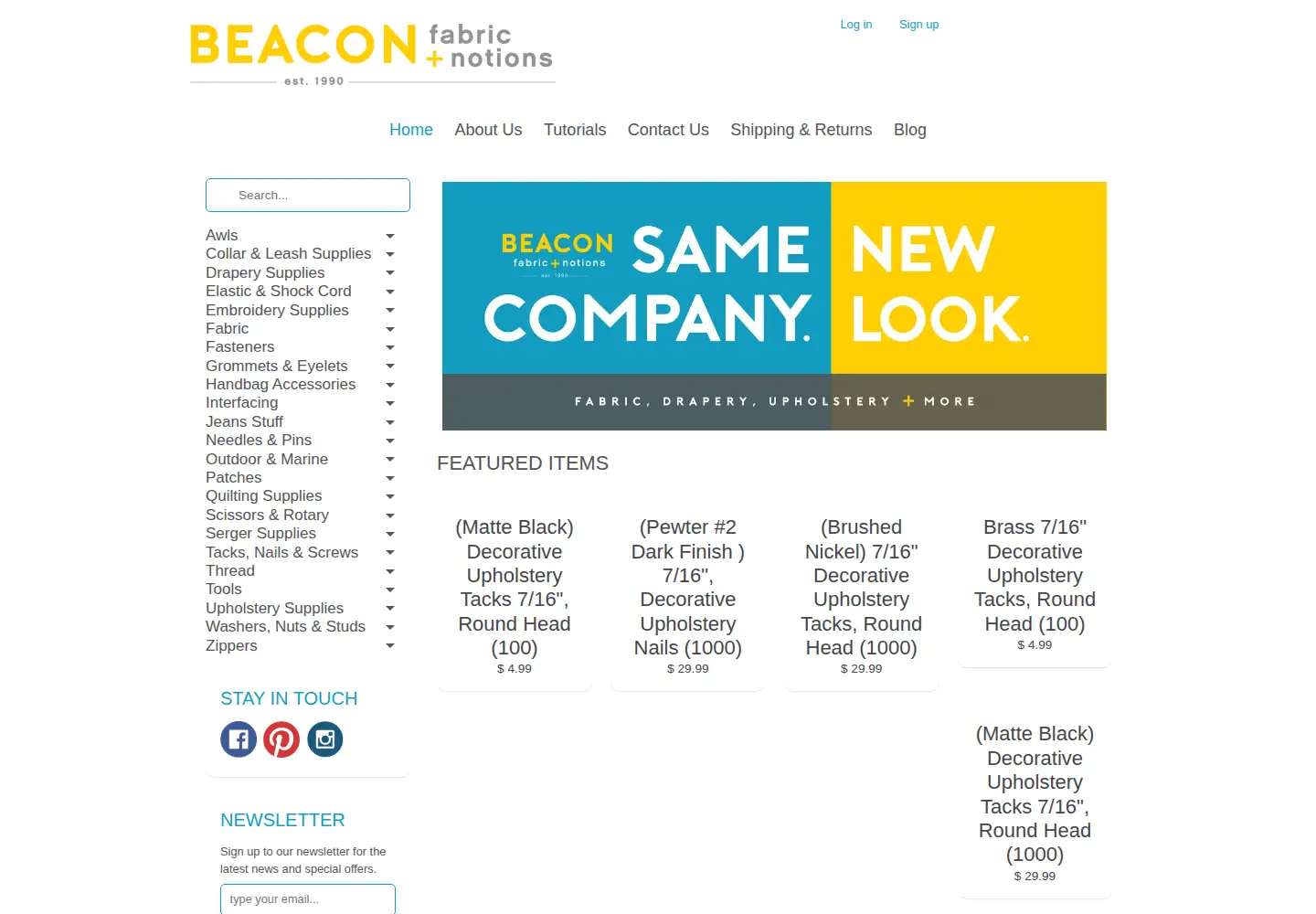 Screenshot of beaconfabric.com