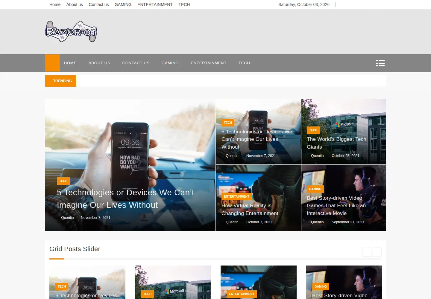 Screenshot of razor-qt.org
