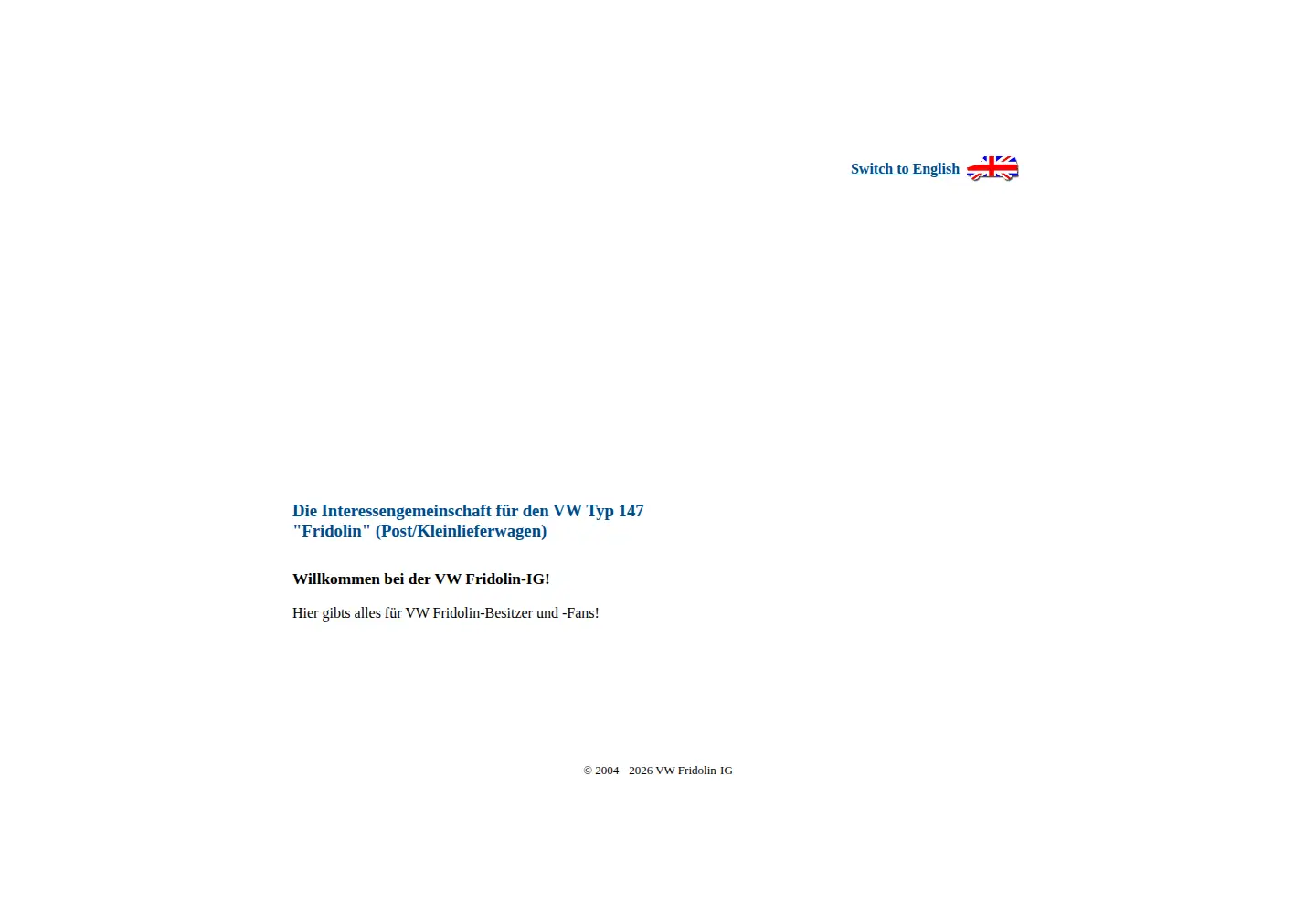 Captured homepage of vw-fridolin-ig.de in the current scan