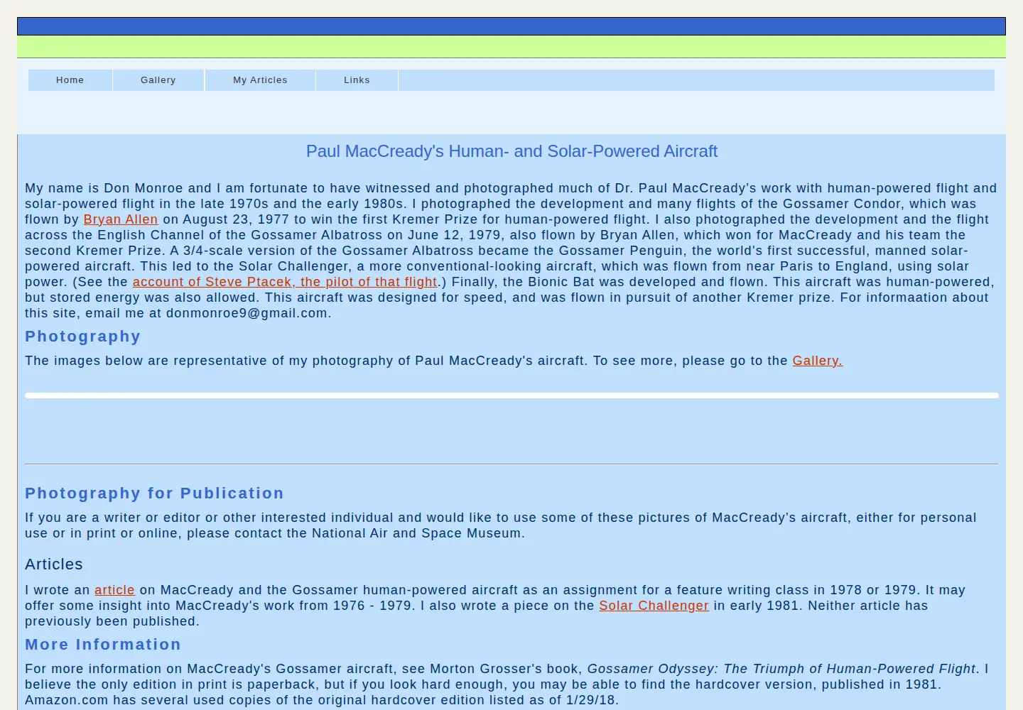Captured homepage of donaldmonroe.com in the current scan