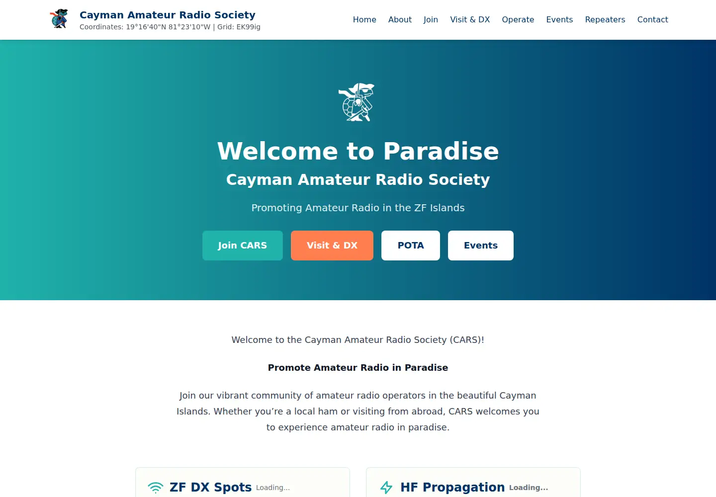 Screenshot of caymanhams.org