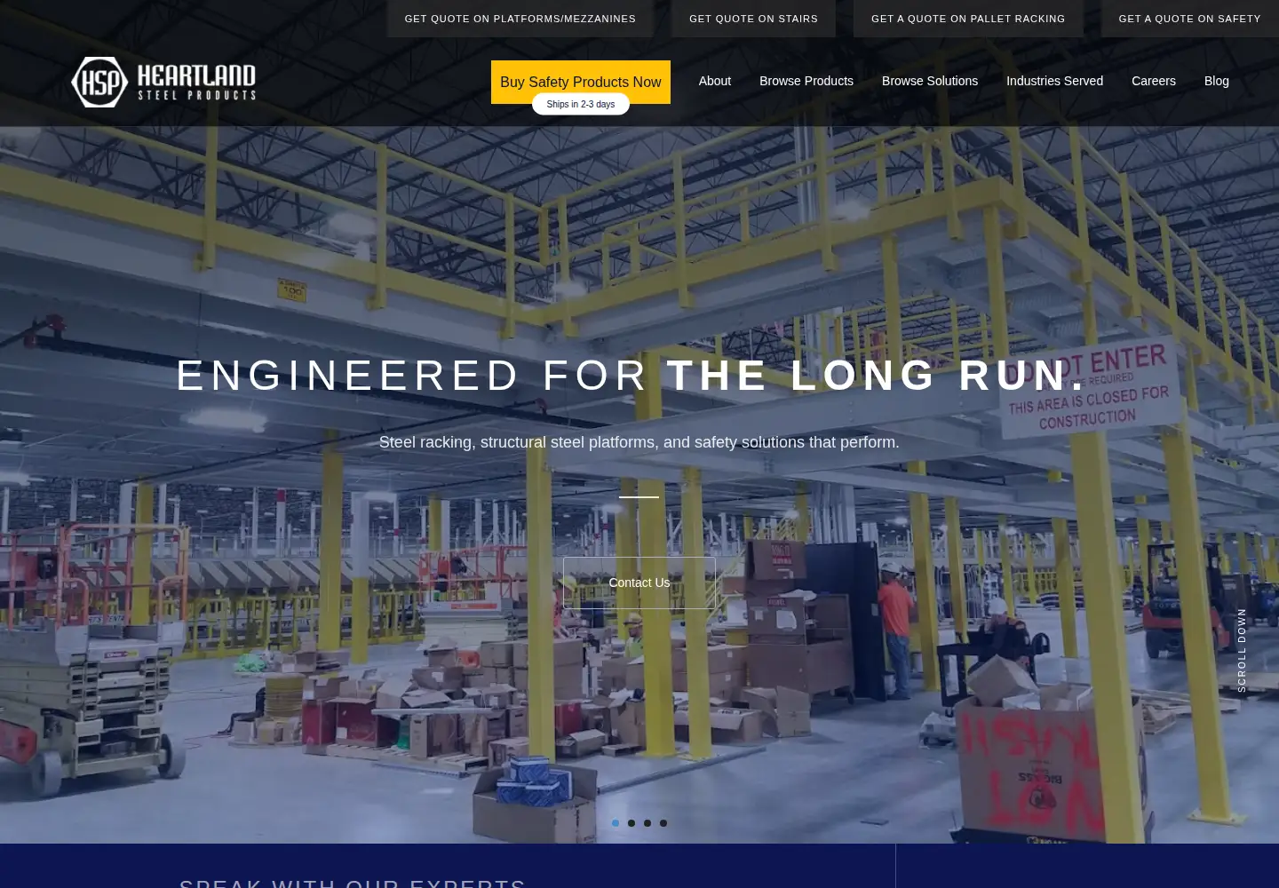 Screenshot of heartlandsteel.com