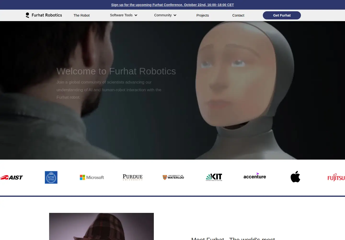 Captured homepage of furhatrobotics.com in the current scan