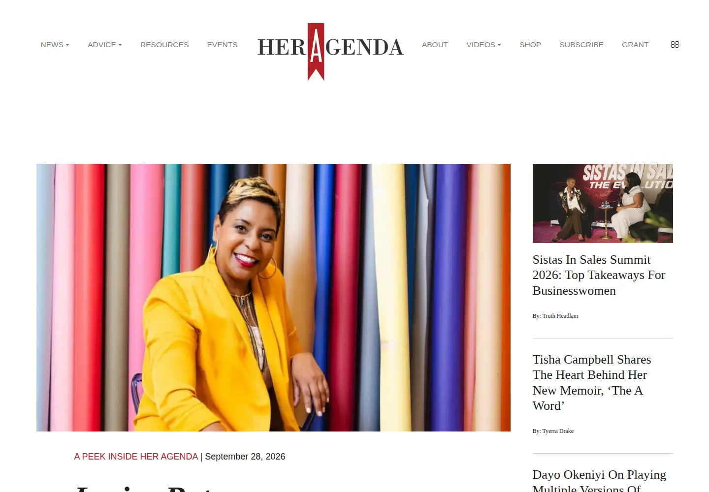 Screenshot of heragenda.com