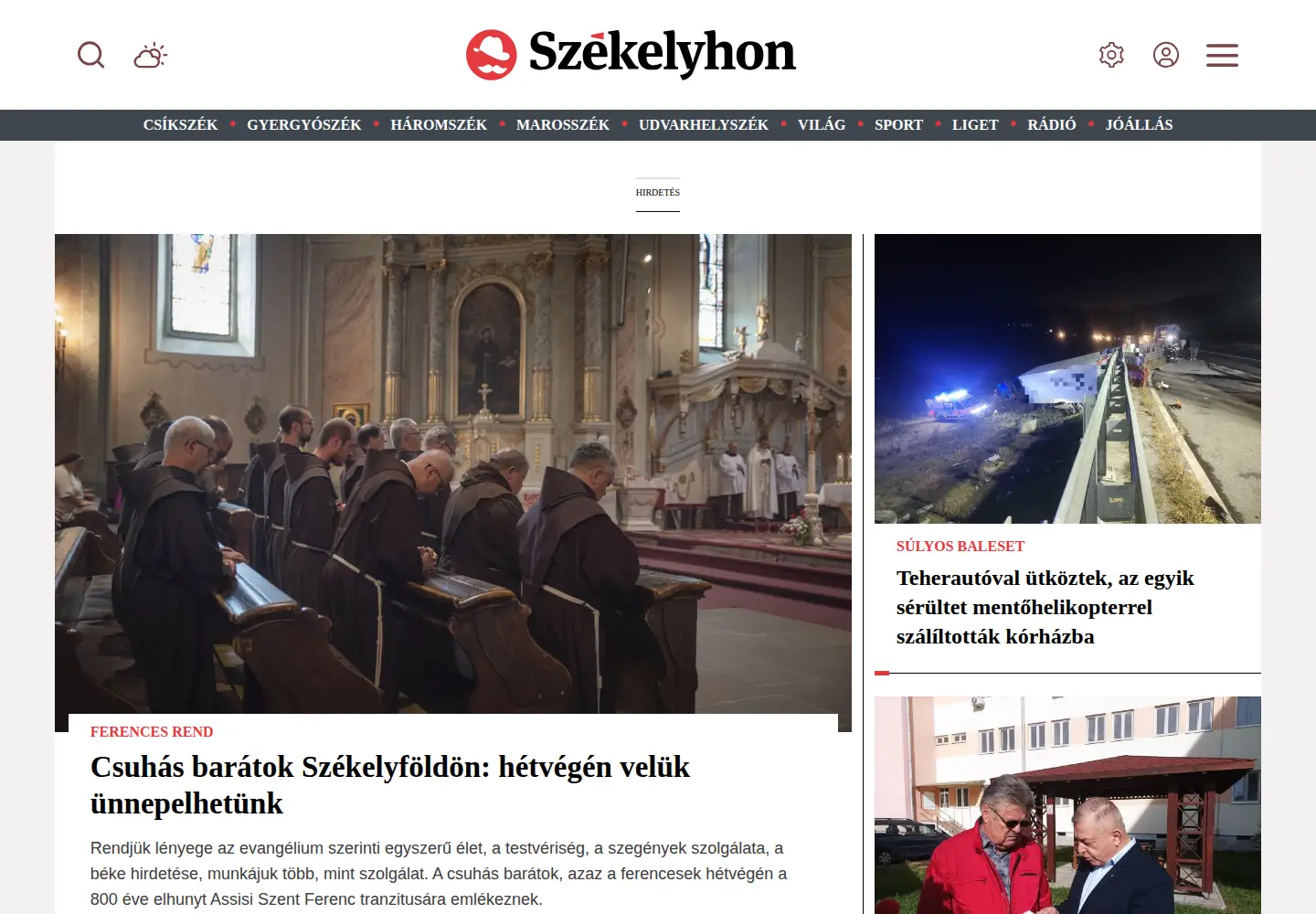 Screenshot of szekelyhon.ro