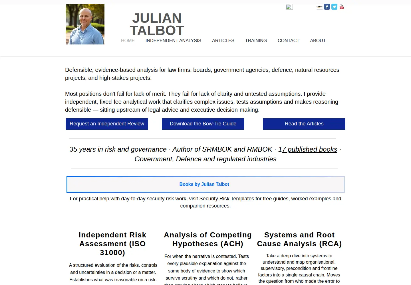 Captured homepage of juliantalbot.com in the current scan