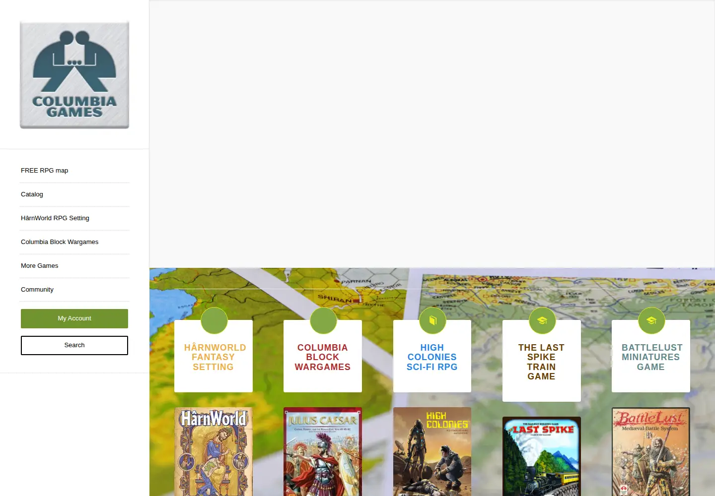 Screenshot of columbiagames.com