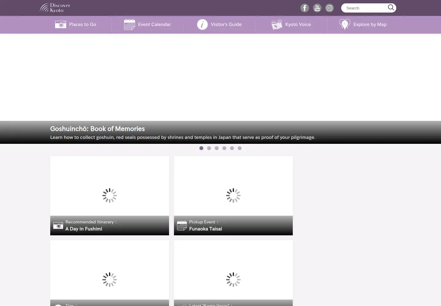 Screenshot of discoverkyoto.com