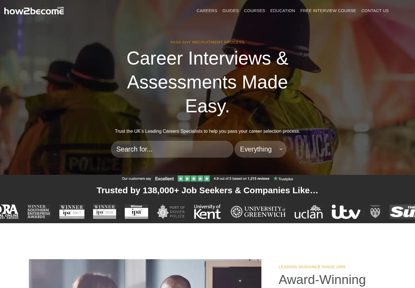 Screenshot of how2become.com