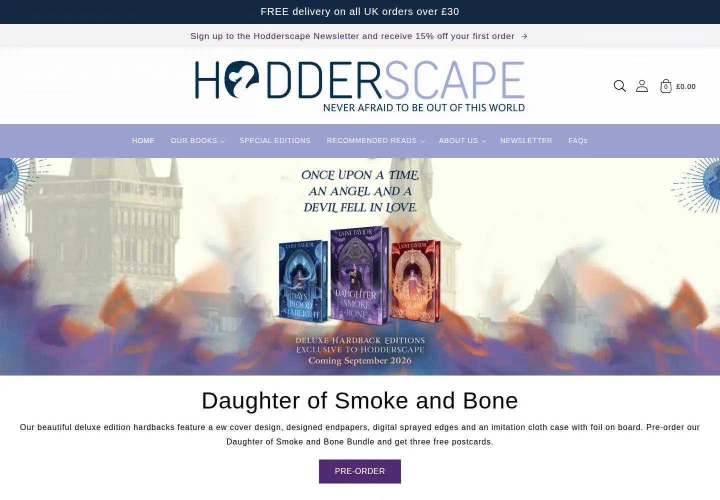 Captured homepage of hodderscape.co.uk in the current scan