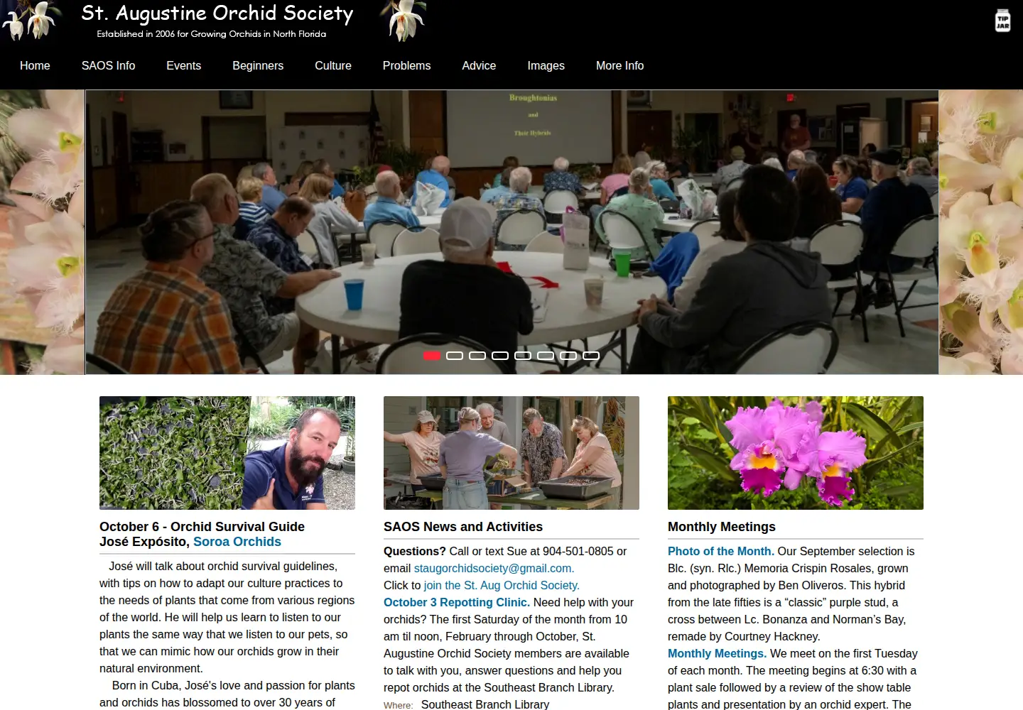 Screenshot of staugorchidsociety.org