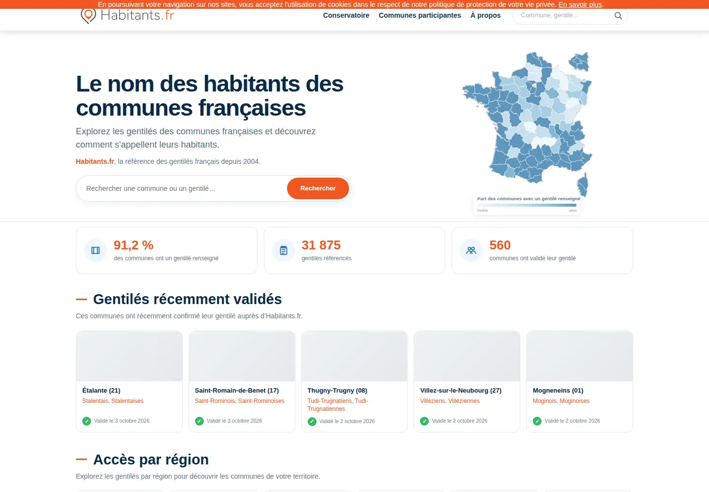 Screenshot of habitants.fr