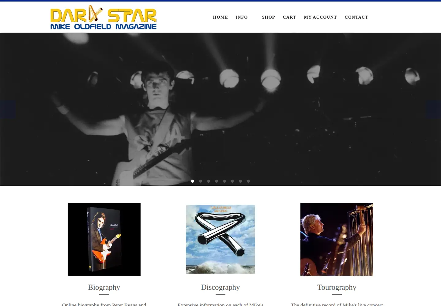 Captured homepage of mikeoldfield.org in the current scan