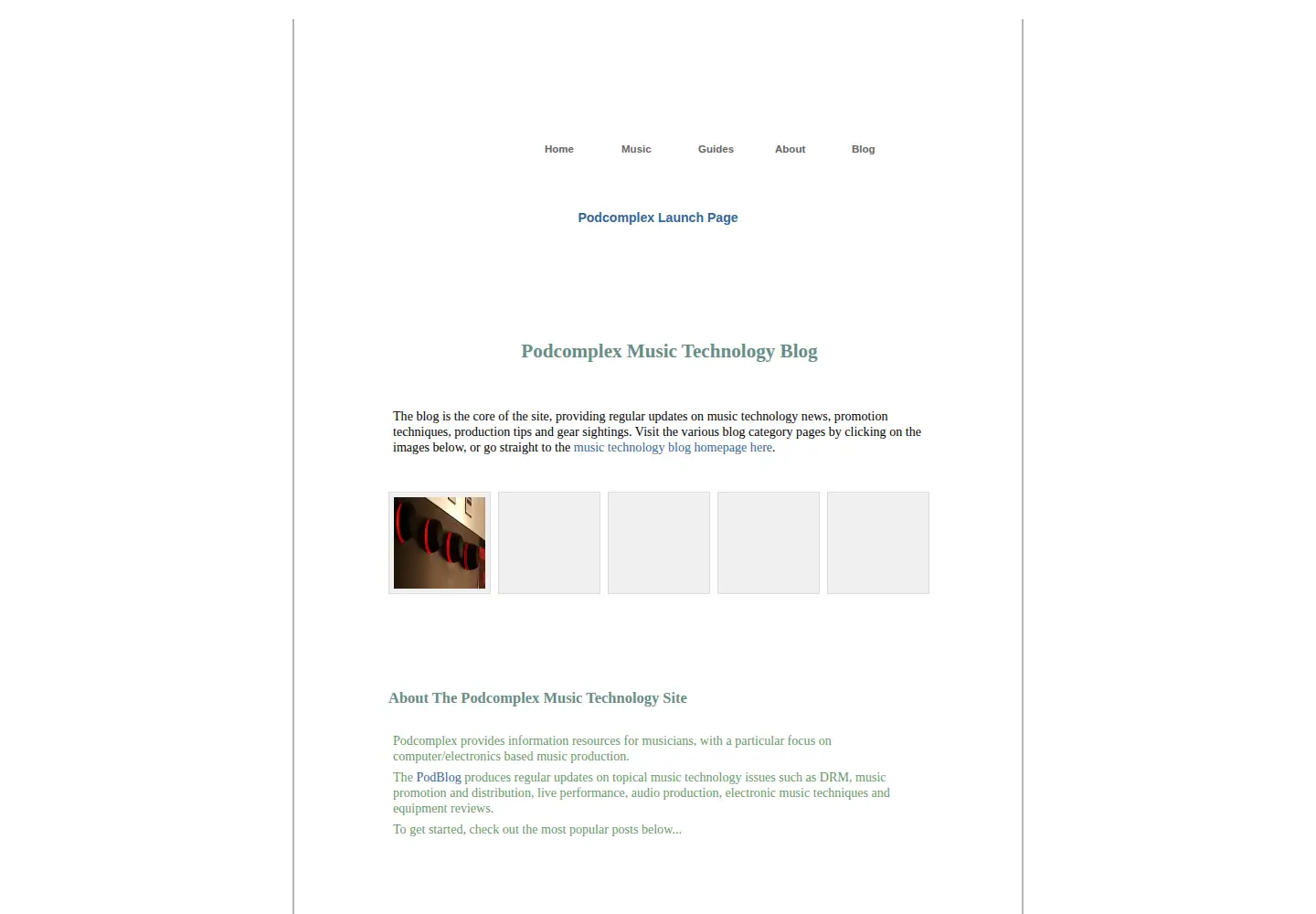 Captured homepage of podcomplex.com in the current scan