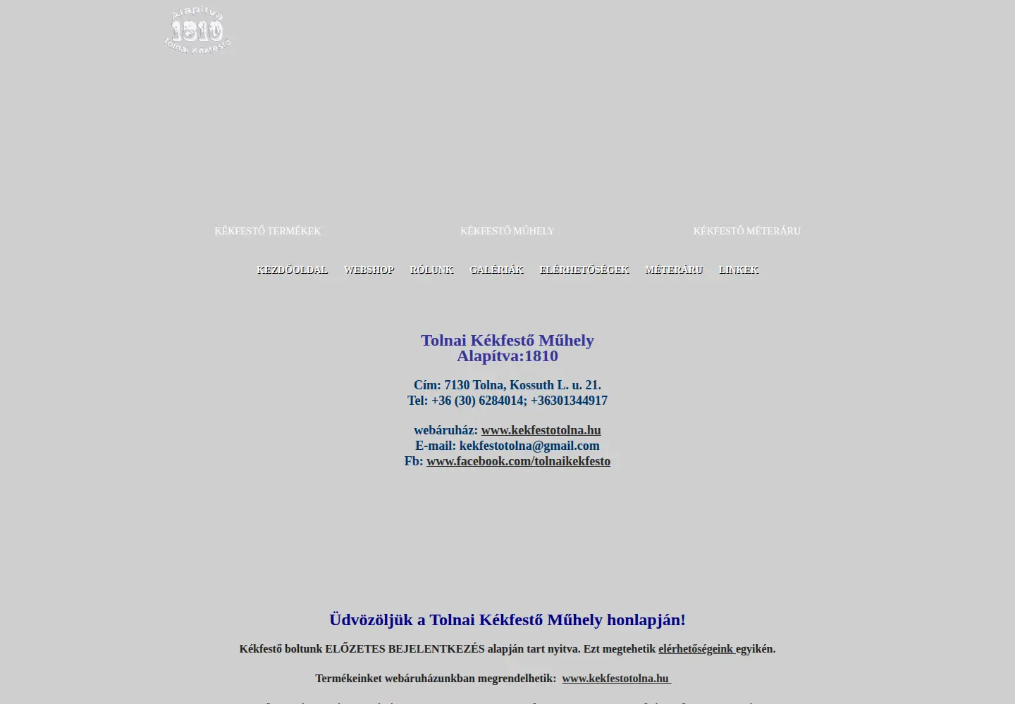 Captured homepage of kekfesto.com in the current scan
