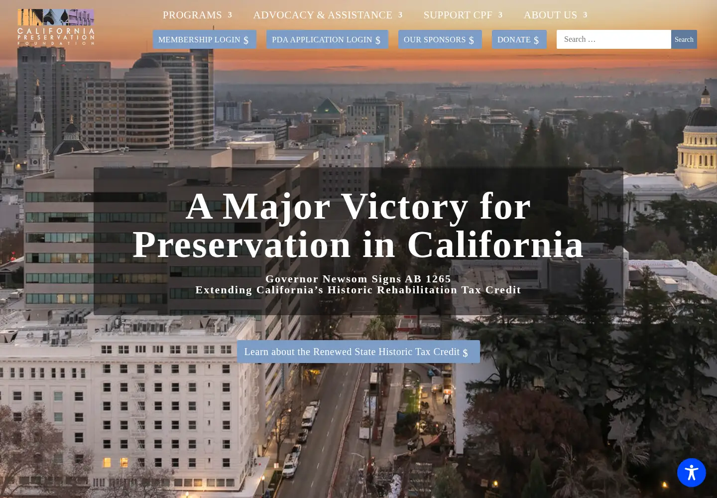 Screenshot of californiapreservation.org