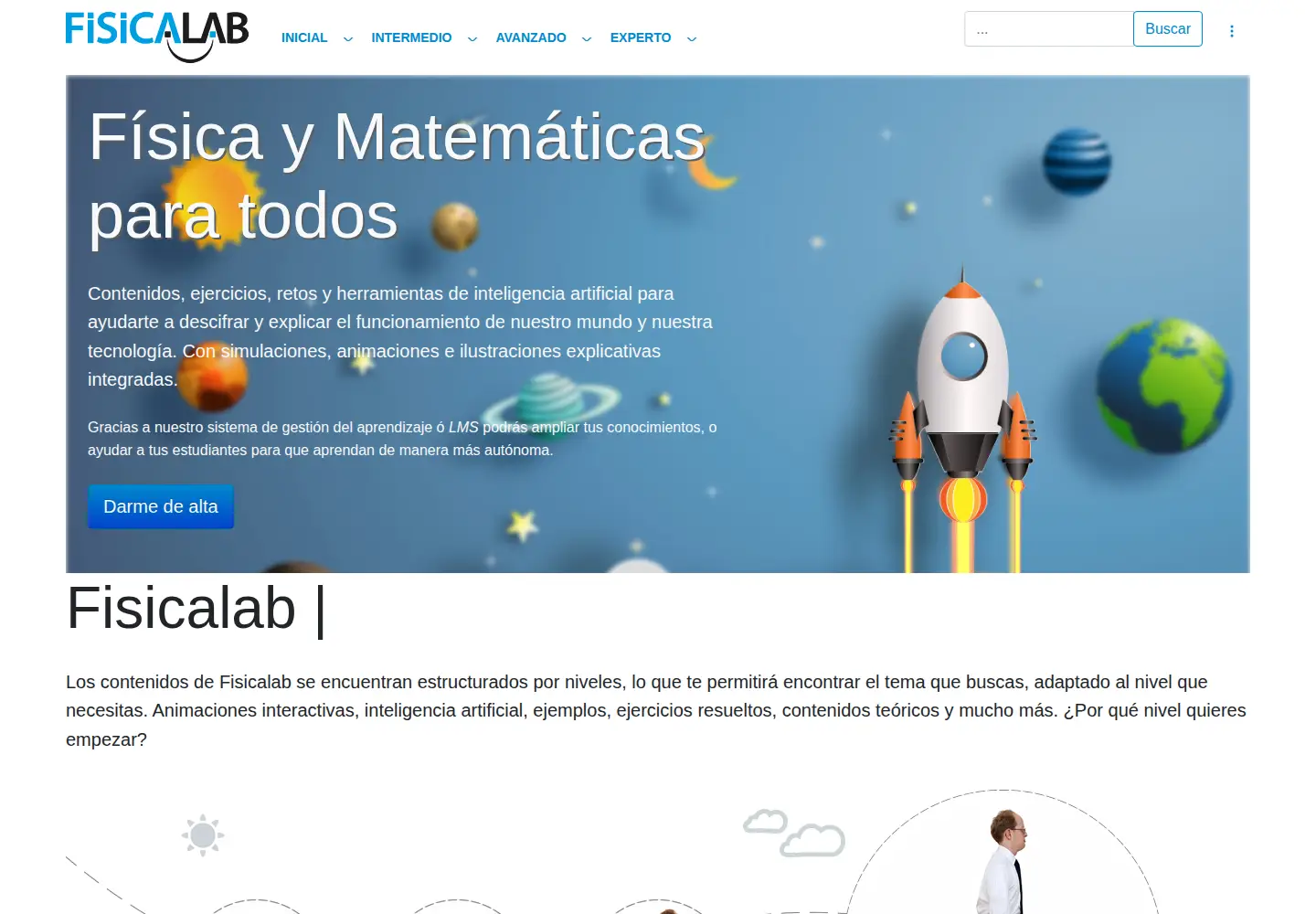 Captured homepage of fisicalab.com in the current scan