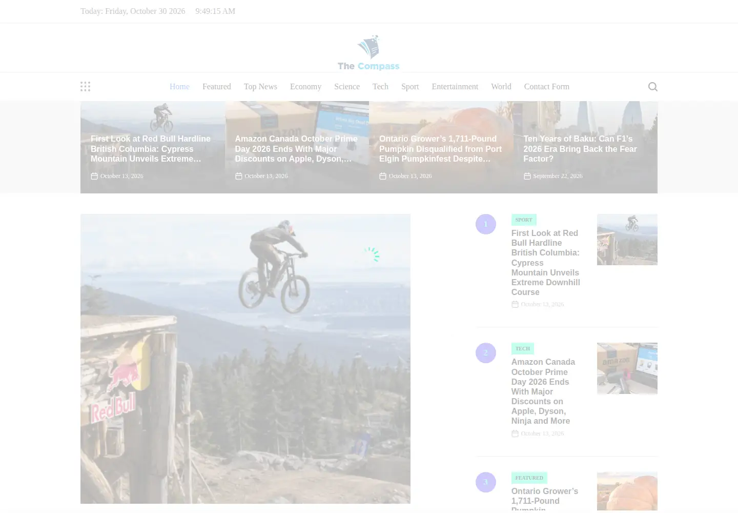 Captured homepage of cbncompass.ca in the current scan
