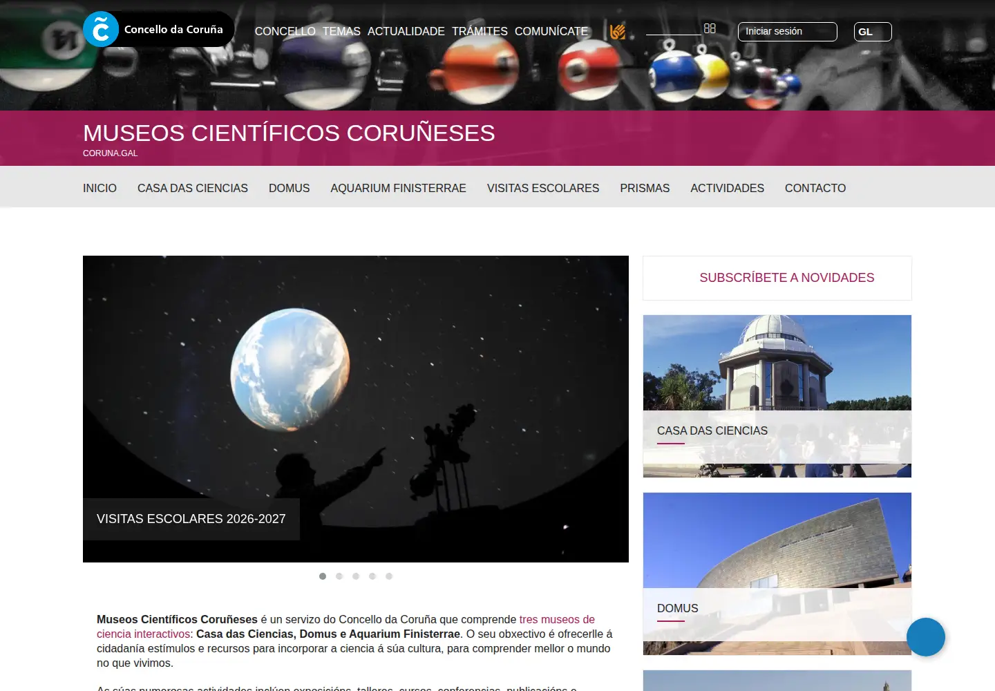 Captured homepage of mc2coruna.org in the current scan