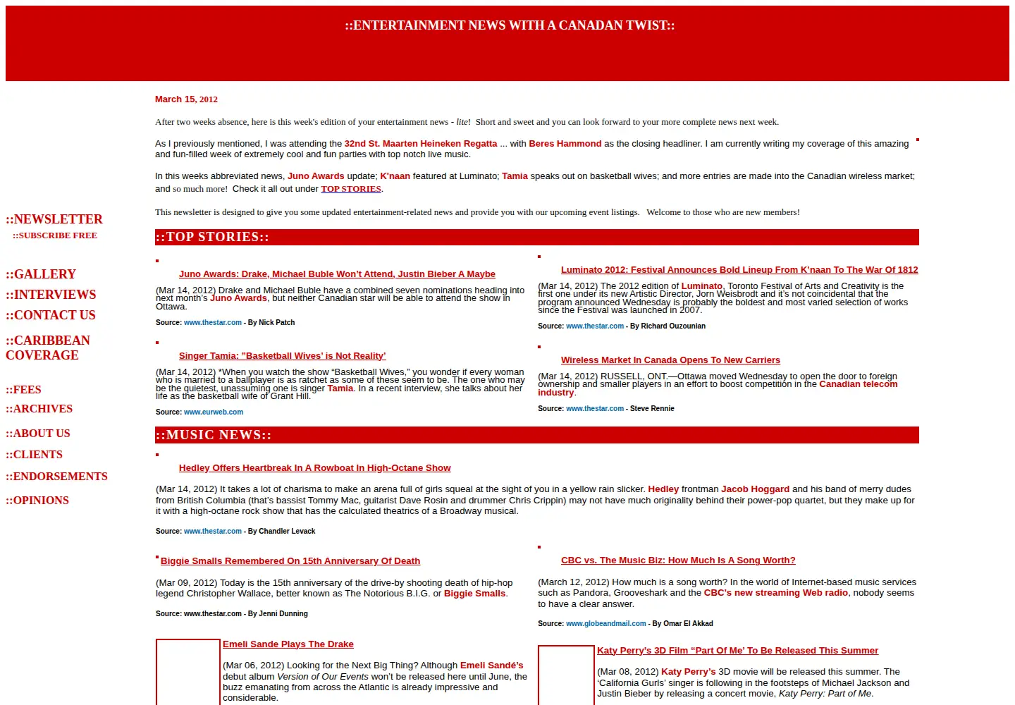 Screenshot of langfieldentertainment.com