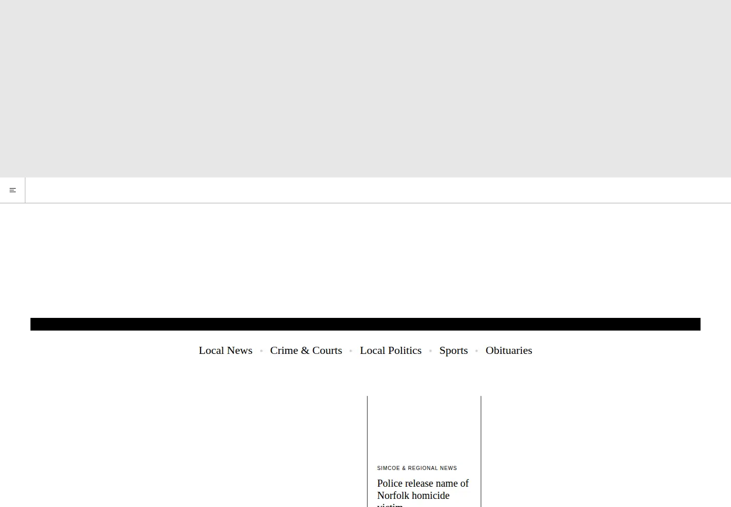 Captured homepage of tillsonburgnews.com in the current scan
