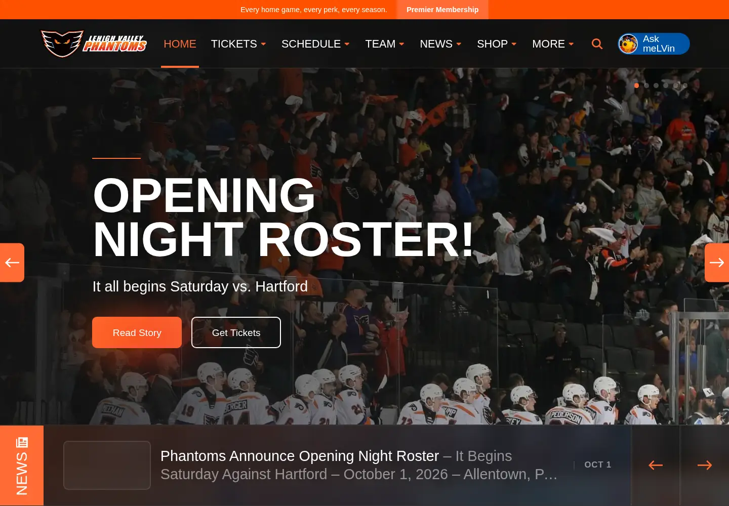 Screenshot of phantomshockey.com