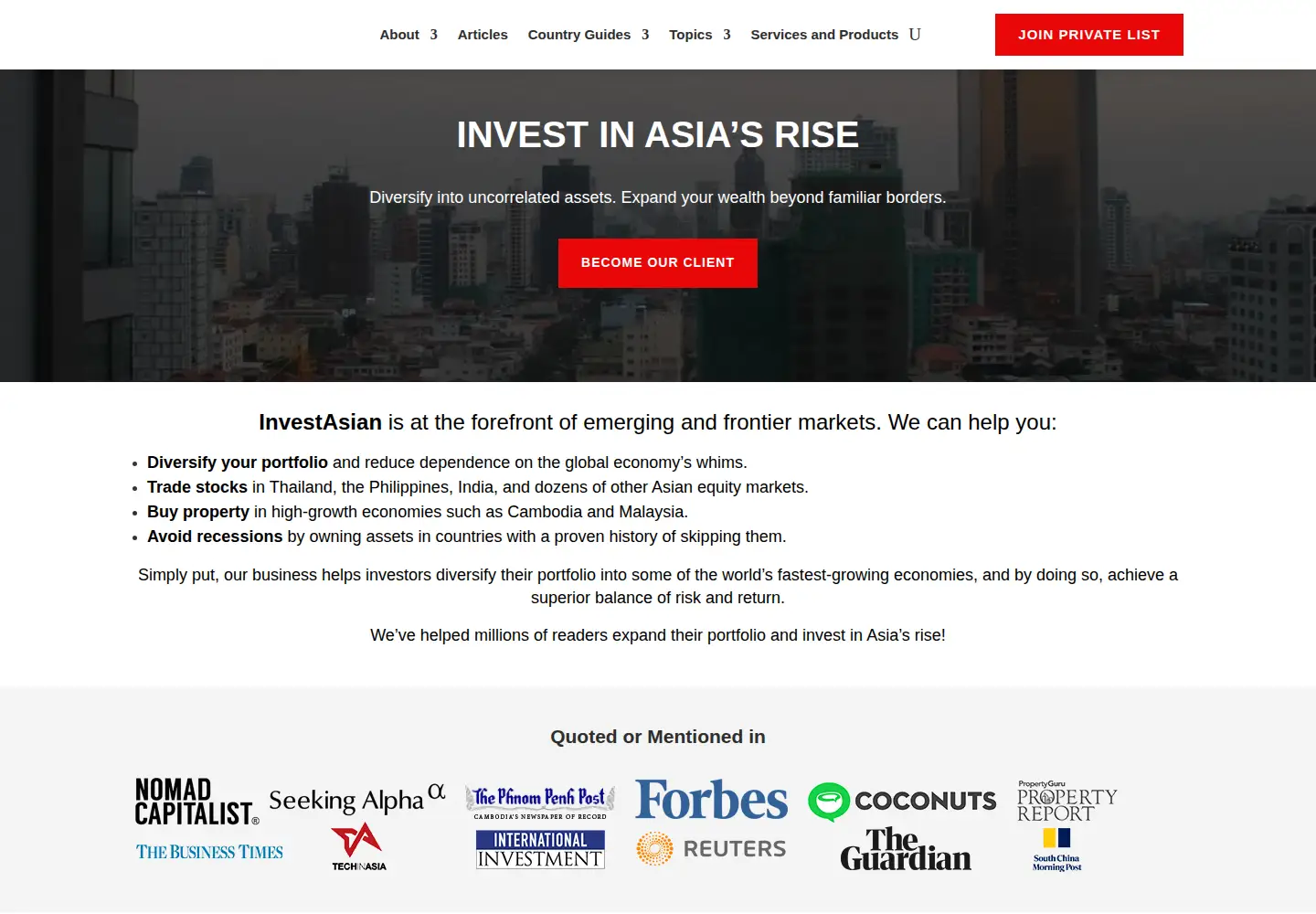 Screenshot of investasian.com