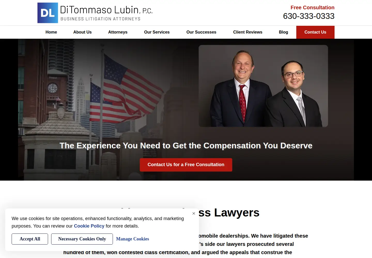 Screenshot of chicagobusinesslawfirm.com