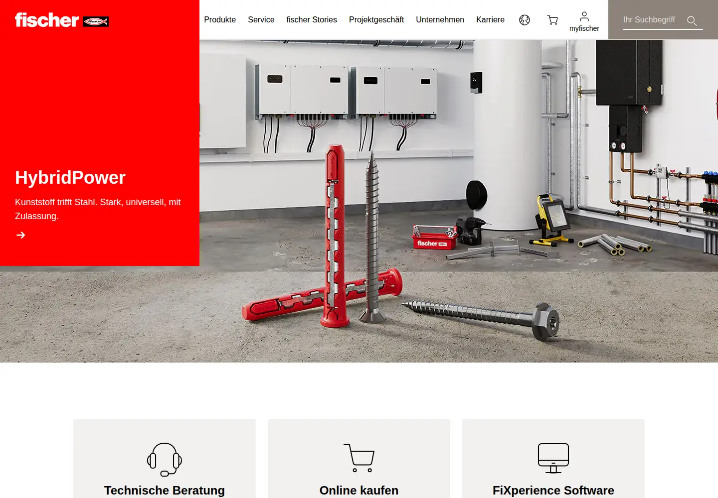 Captured homepage of fischer.de in the current scan