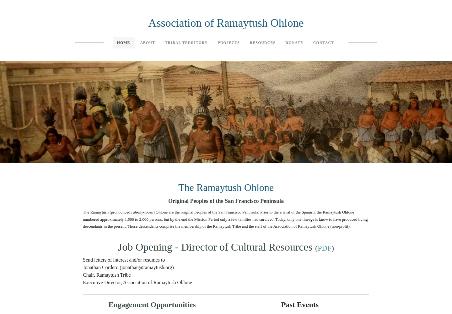 Captured homepage of ramaytush.org in the current scan
