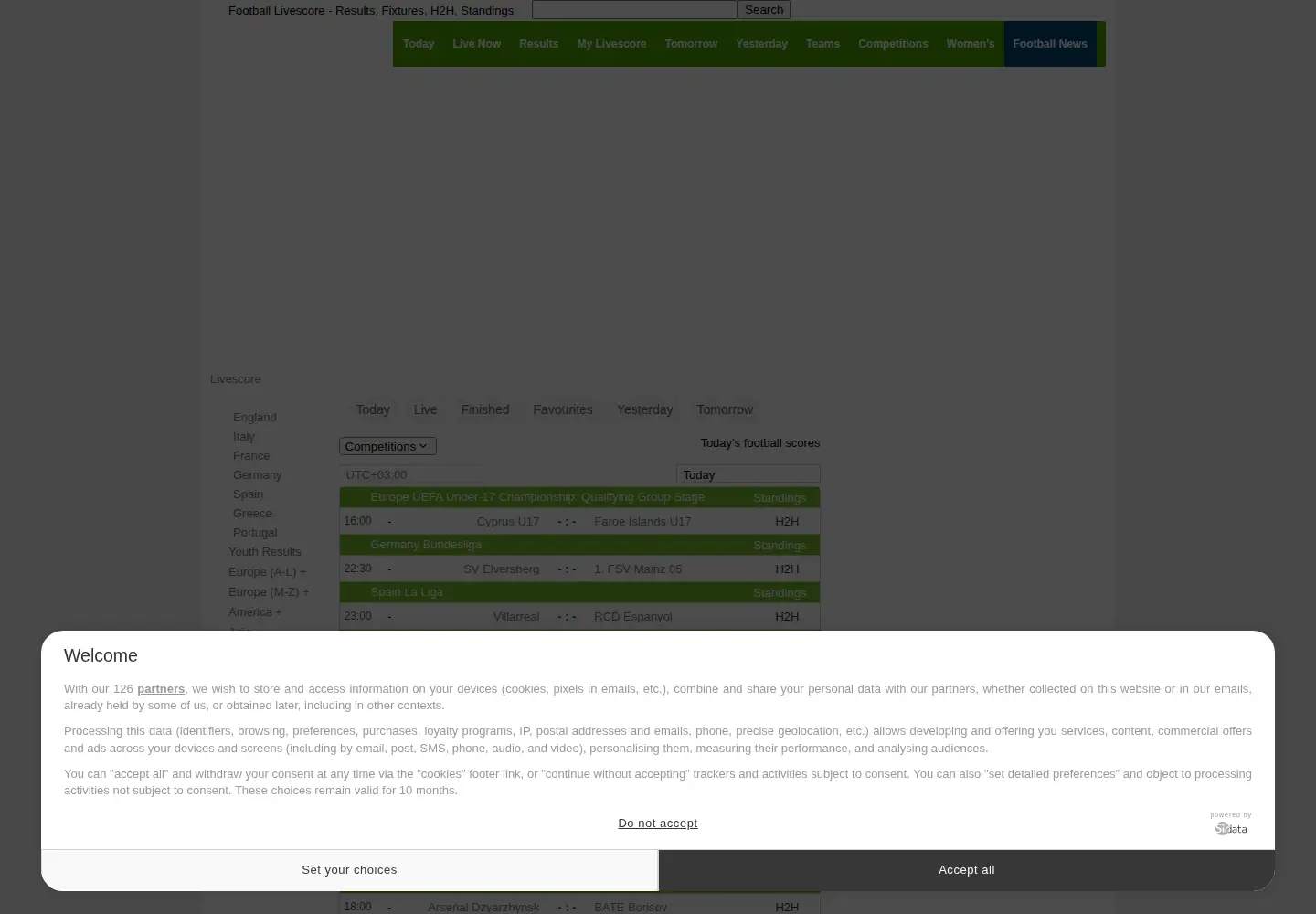 Captured homepage of footlive.com in the current scan