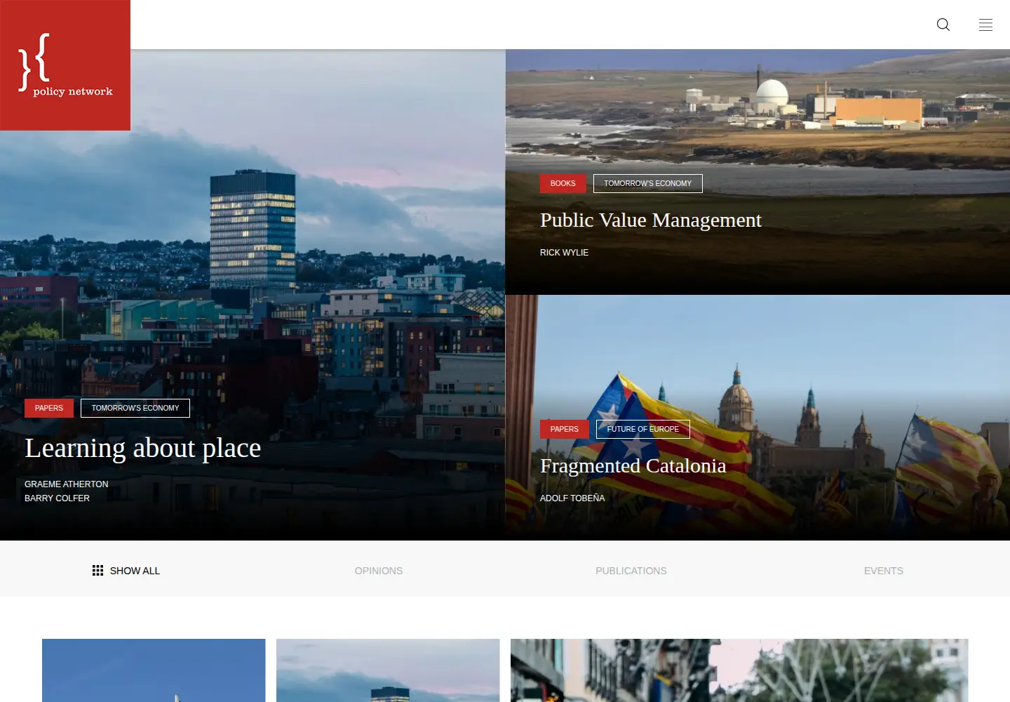 Captured homepage of policynetwork.org in the current scan