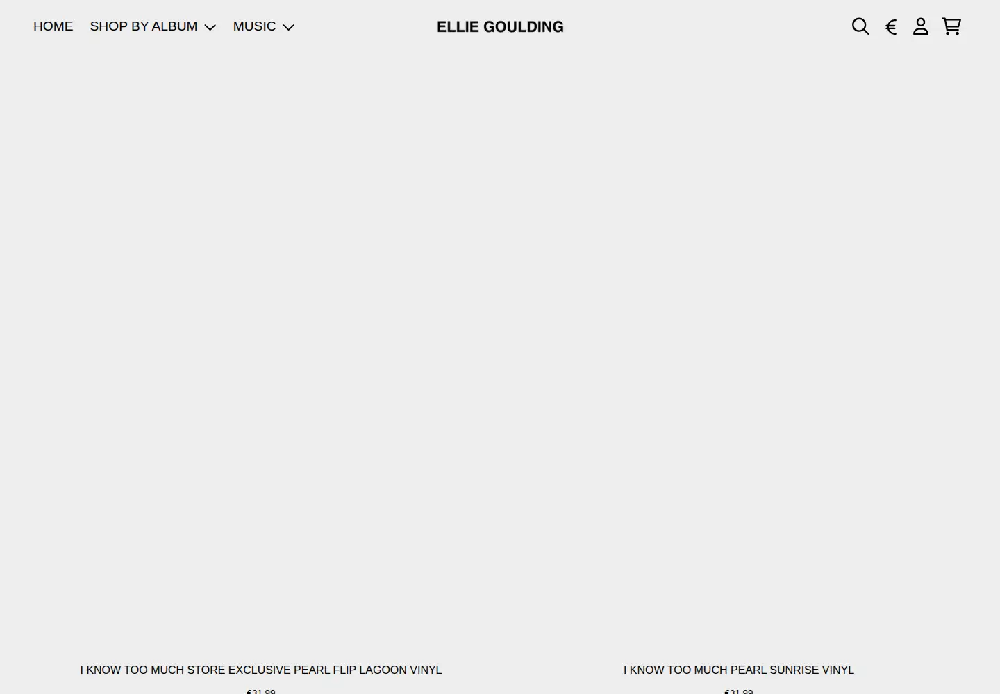Captured homepage of elliegoulding.co.uk in the current scan