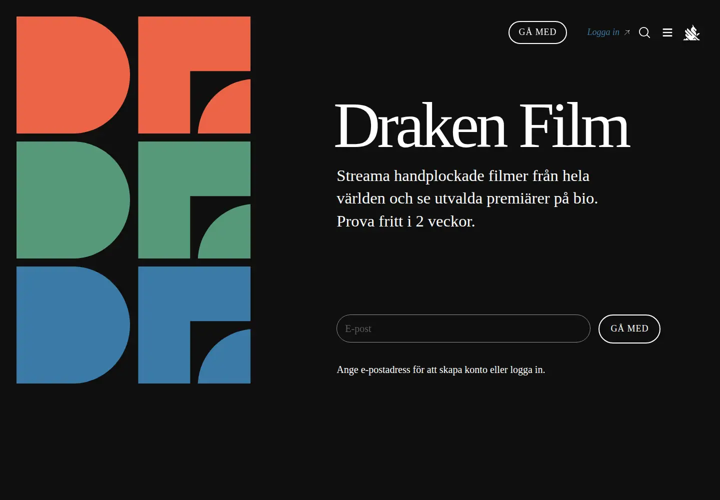 Screenshot of drakenfilm.se