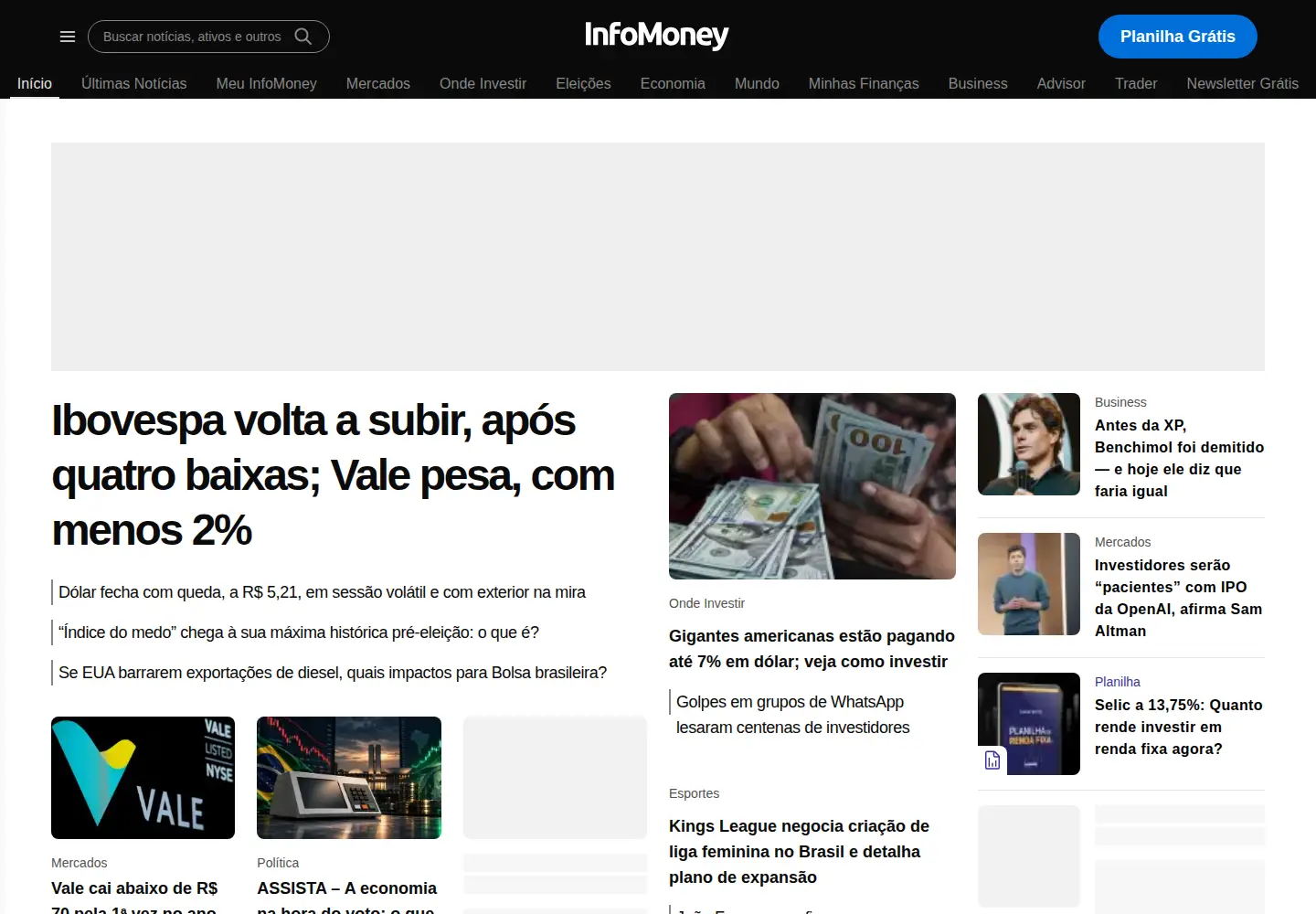 Screenshot of infomoney.com.br