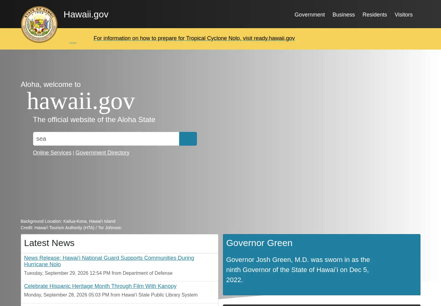 Screenshot of ehawaii.gov
