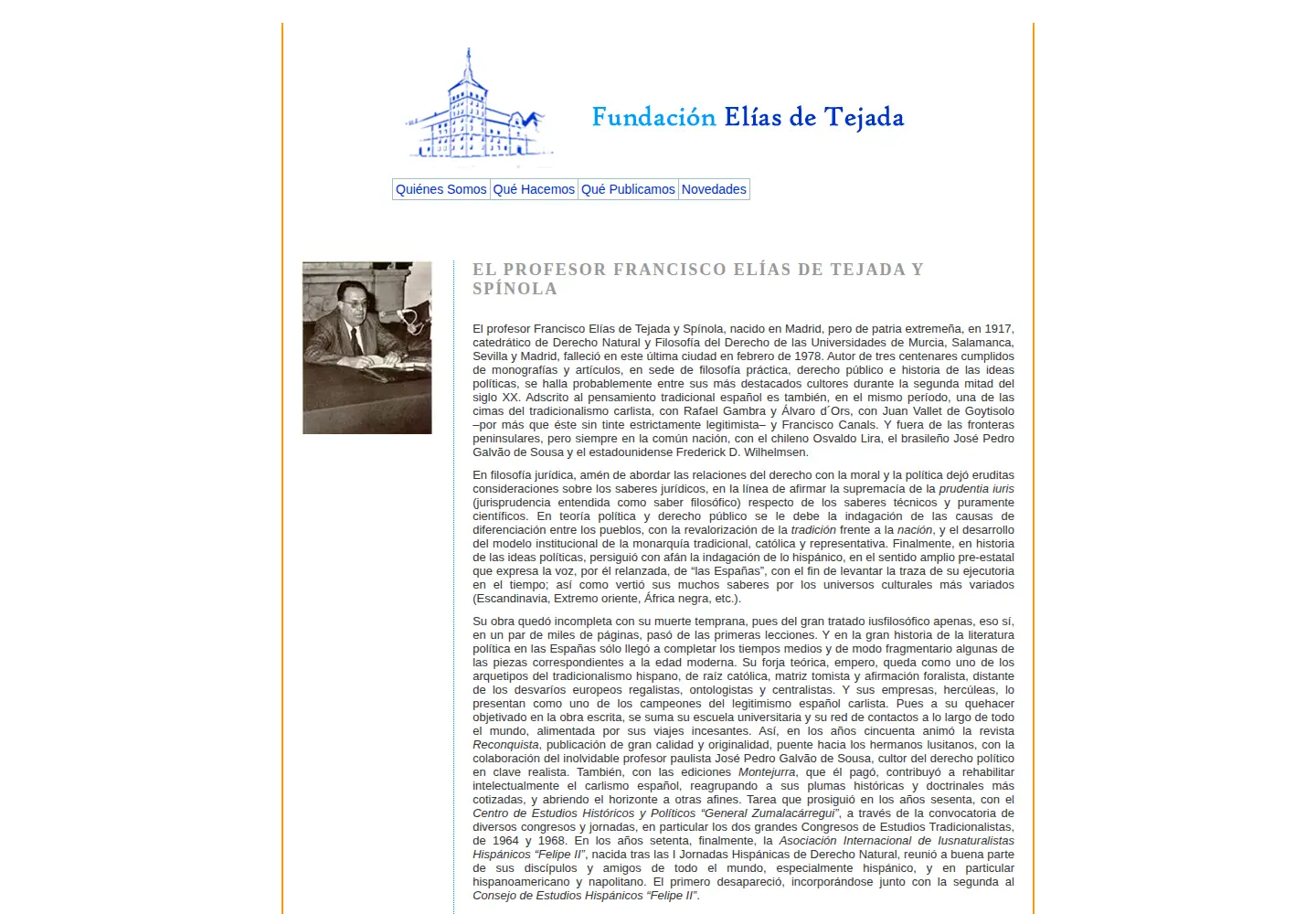 Screenshot of fundacioneliasdetejada.org