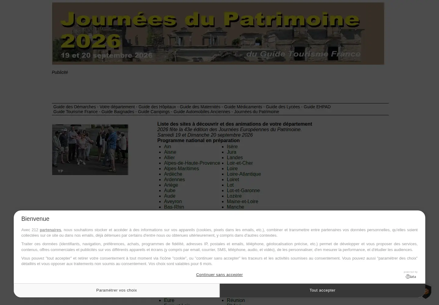 Captured homepage of journees-du-patrimoine.com in the current scan