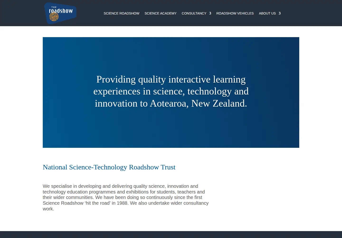 Screenshot of roadshow.org