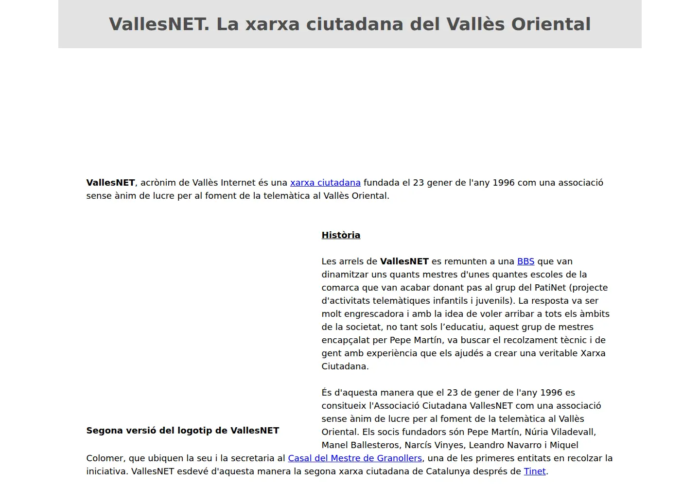 Screenshot of vallesnet.org