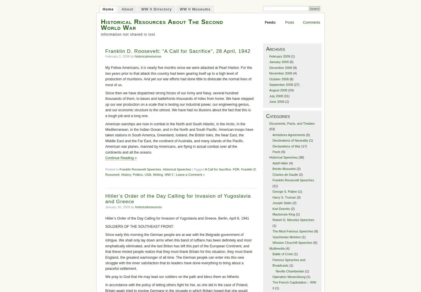 Captured homepage of historicalresources.org in the current scan