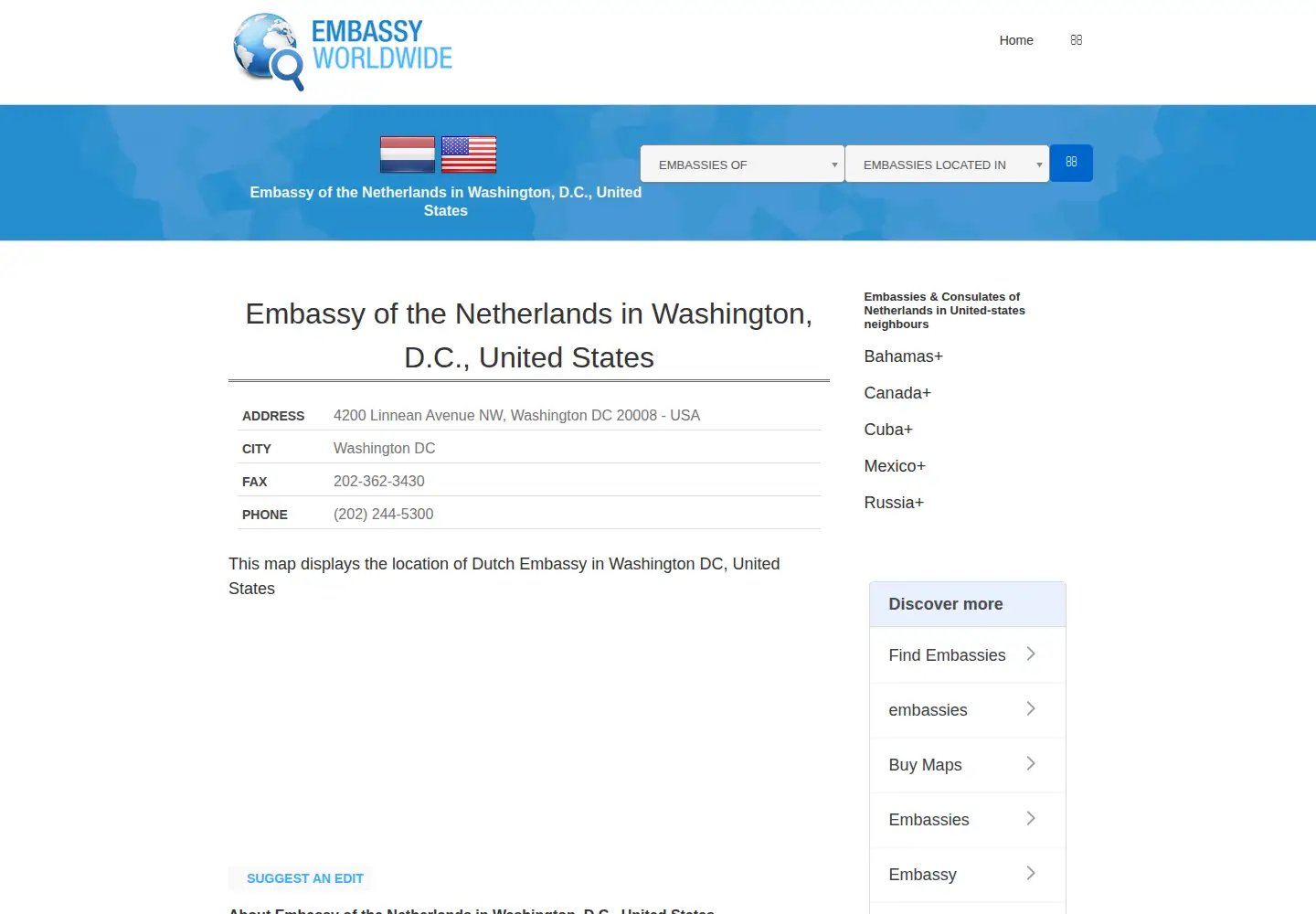 Screenshot of netherlands-embassy.org