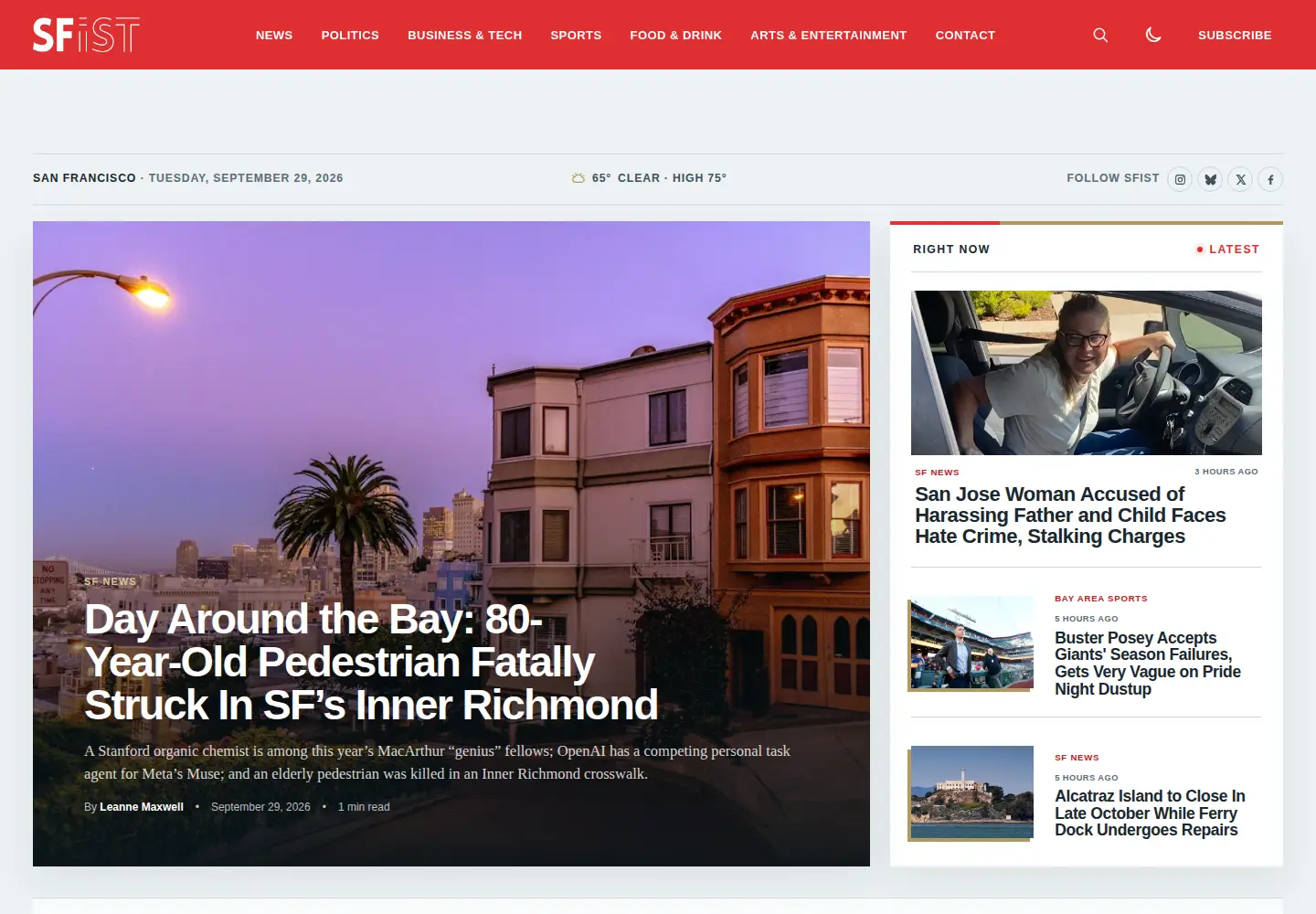 Screenshot of sfist.com