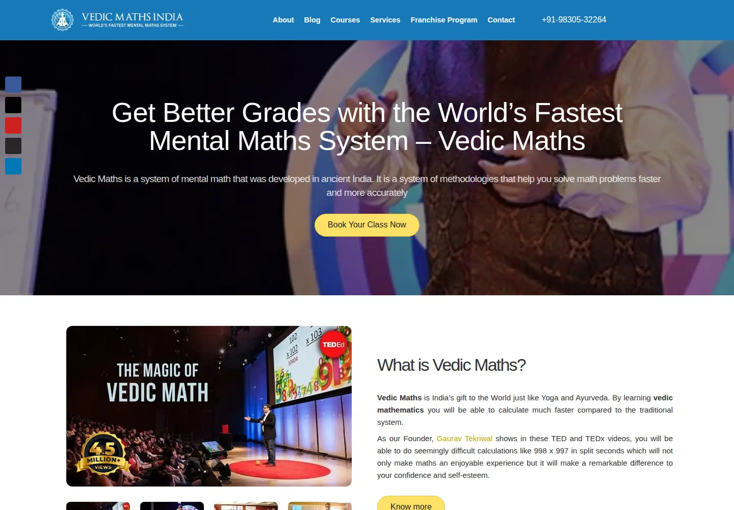 Screenshot of vedicmathsindia.org
