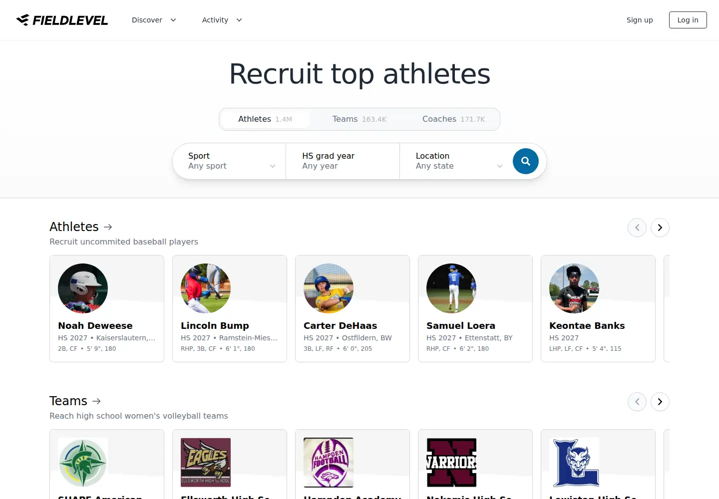 Screenshot of fieldlevel.com